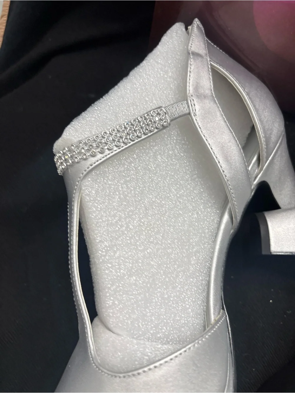 EASY STREET ALIVE AT 5 Womens Silver Rhinestone T-Strap Dress Heeled Sandal 10